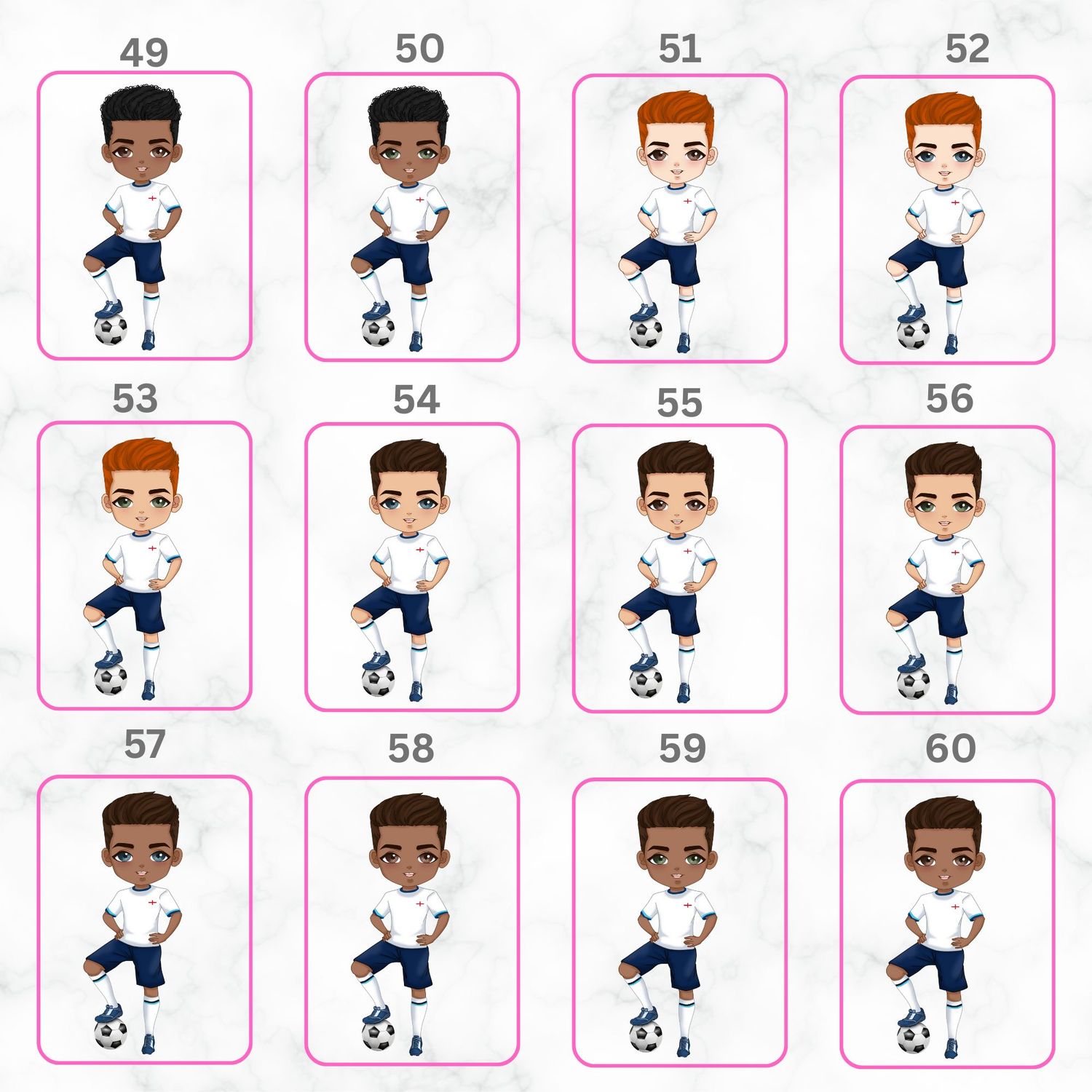 Football Boy Doll Design 10 UVDTF or DTF Decal