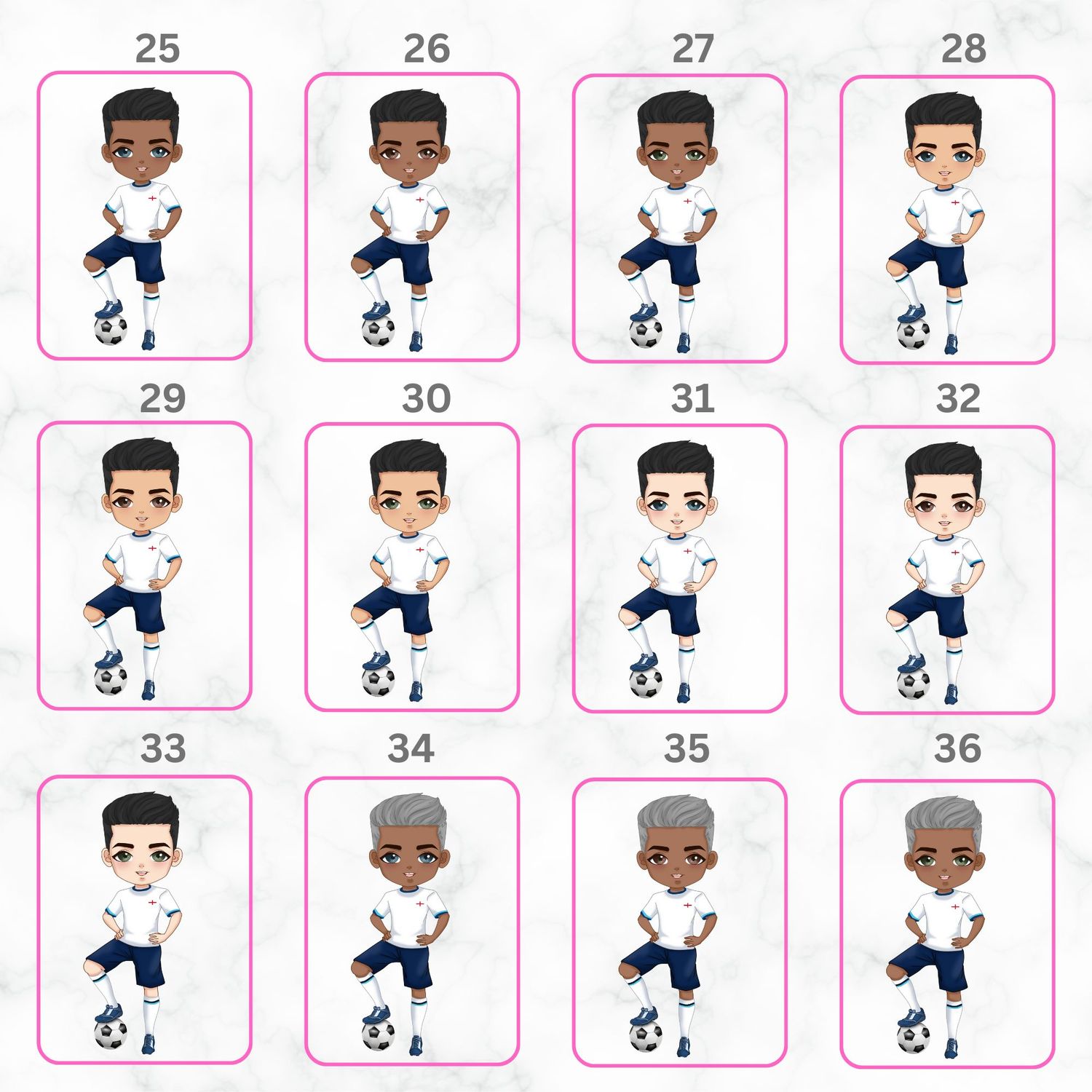 Football Boy Doll Design 10 UVDTF or DTF Decal