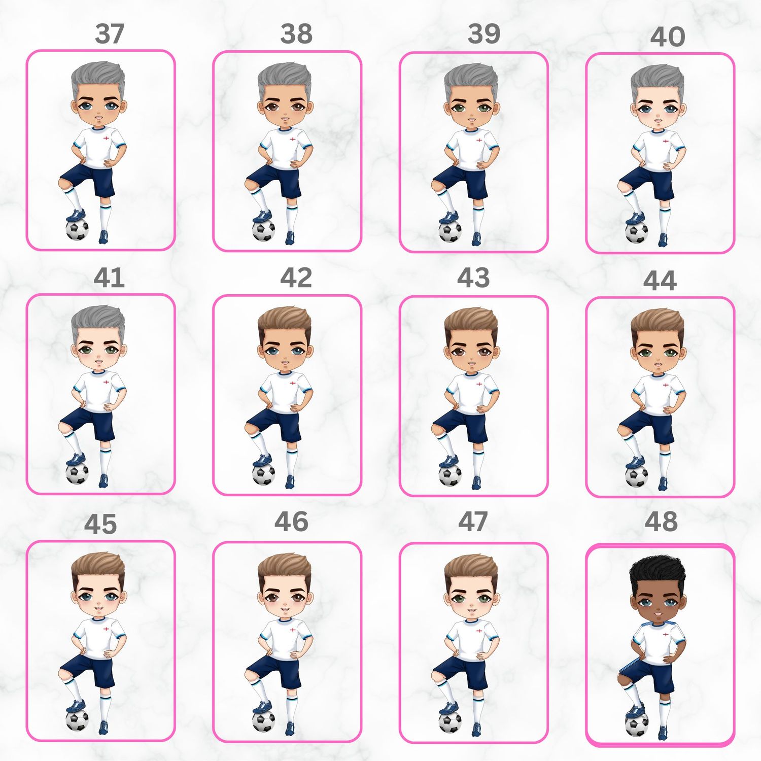 Football Boy Doll Design 10 UVDTF or DTF Decal