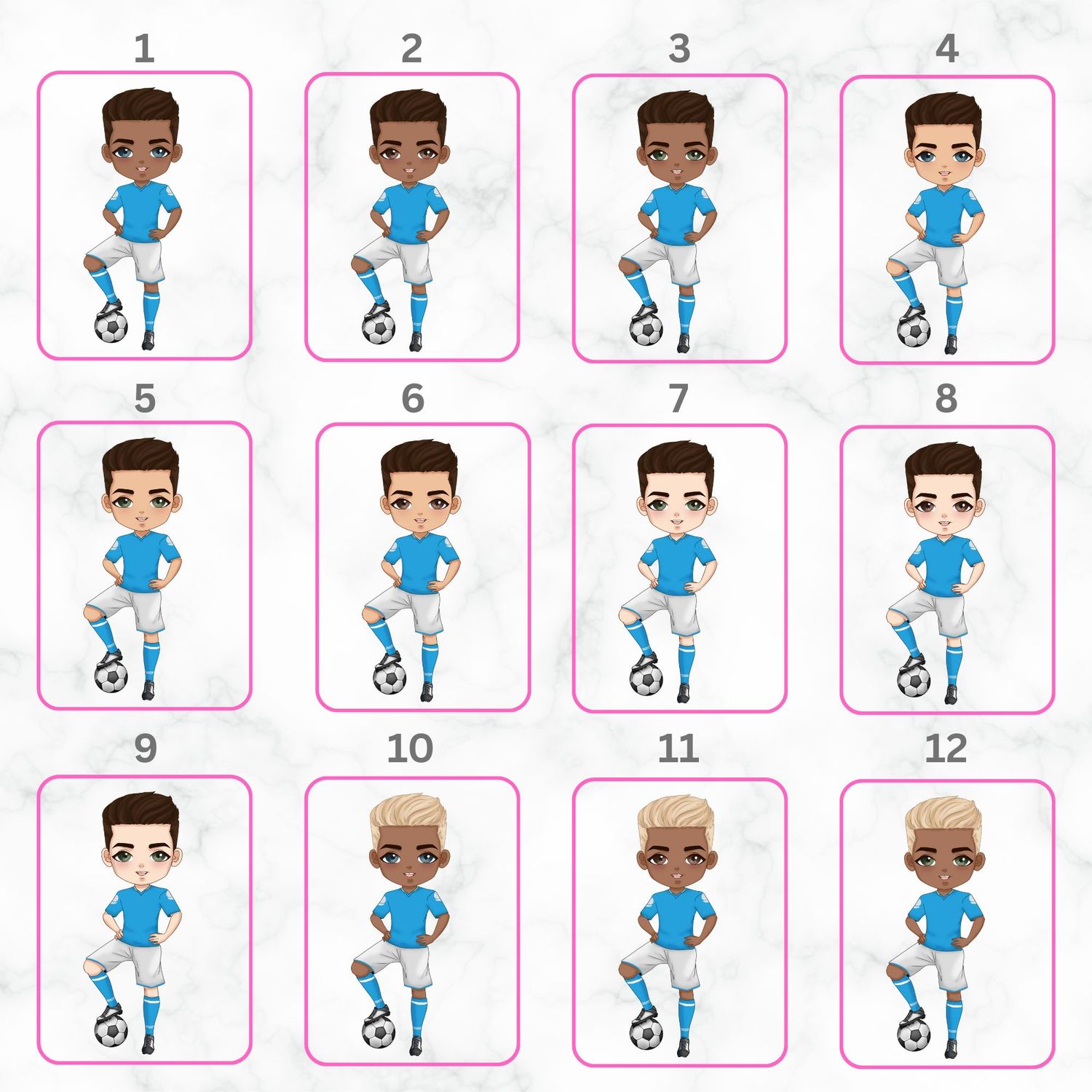 Football Boy Doll Design 11 UVDTF or DTF Decal