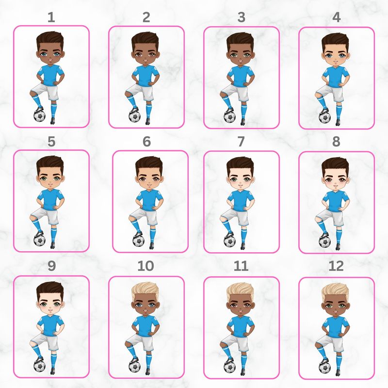 Football Boy Doll Design 11 UVDTF or DTF Decal