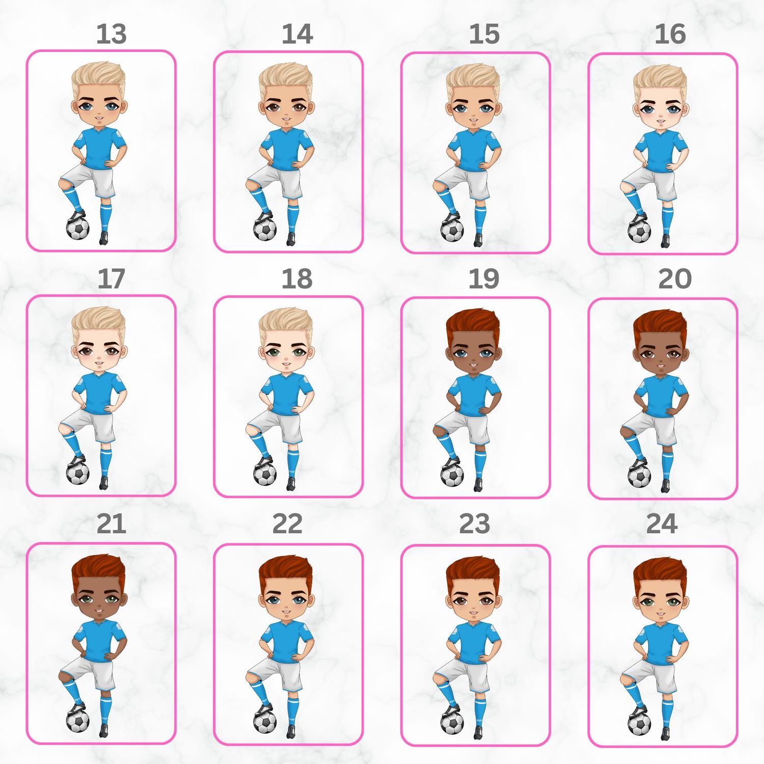 Football Boy Doll Design 11 UVDTF or DTF Decal