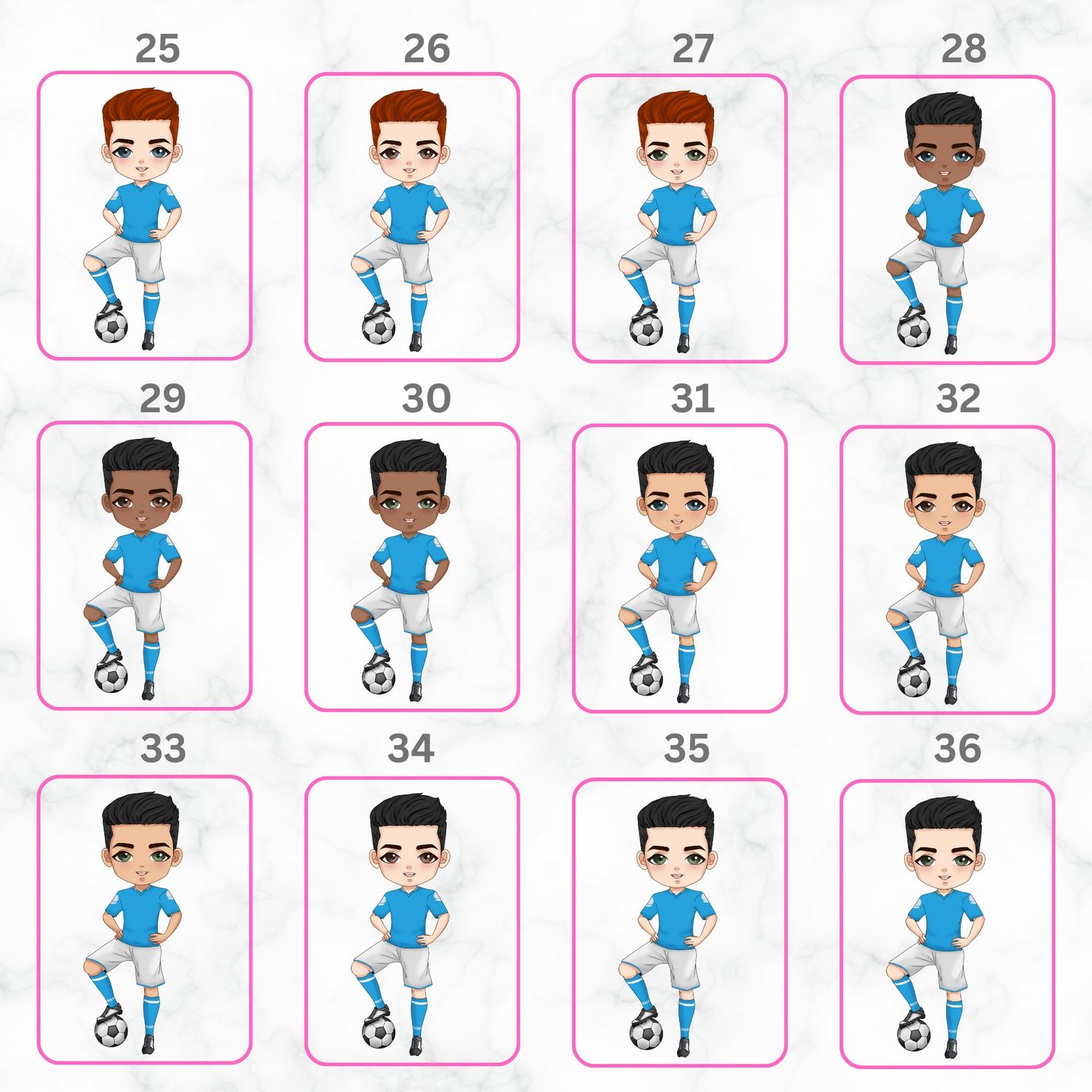 Football Boy Doll Design 11 UVDTF or DTF Decal