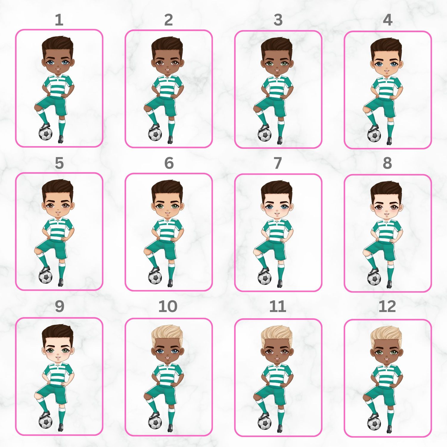Football Boy Doll Design 12 UVDTF or DTF Decal