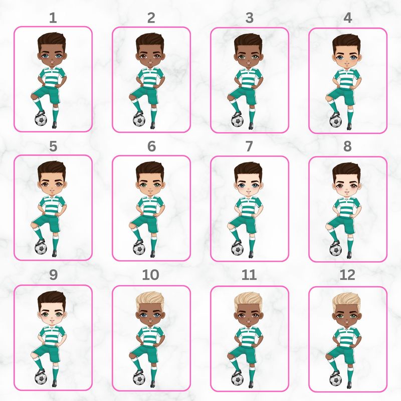 Football Boy Doll Design 12 UVDTF or DTF Decal