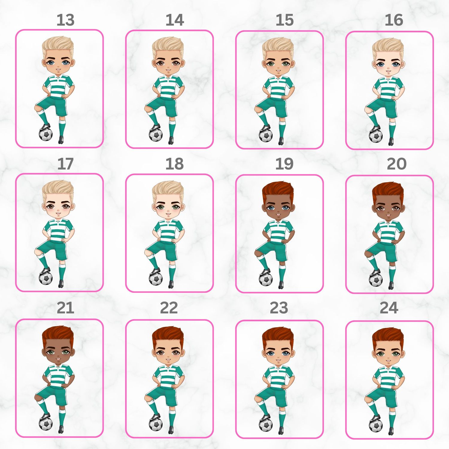 Football Boy Doll Design 12 UVDTF or DTF Decal