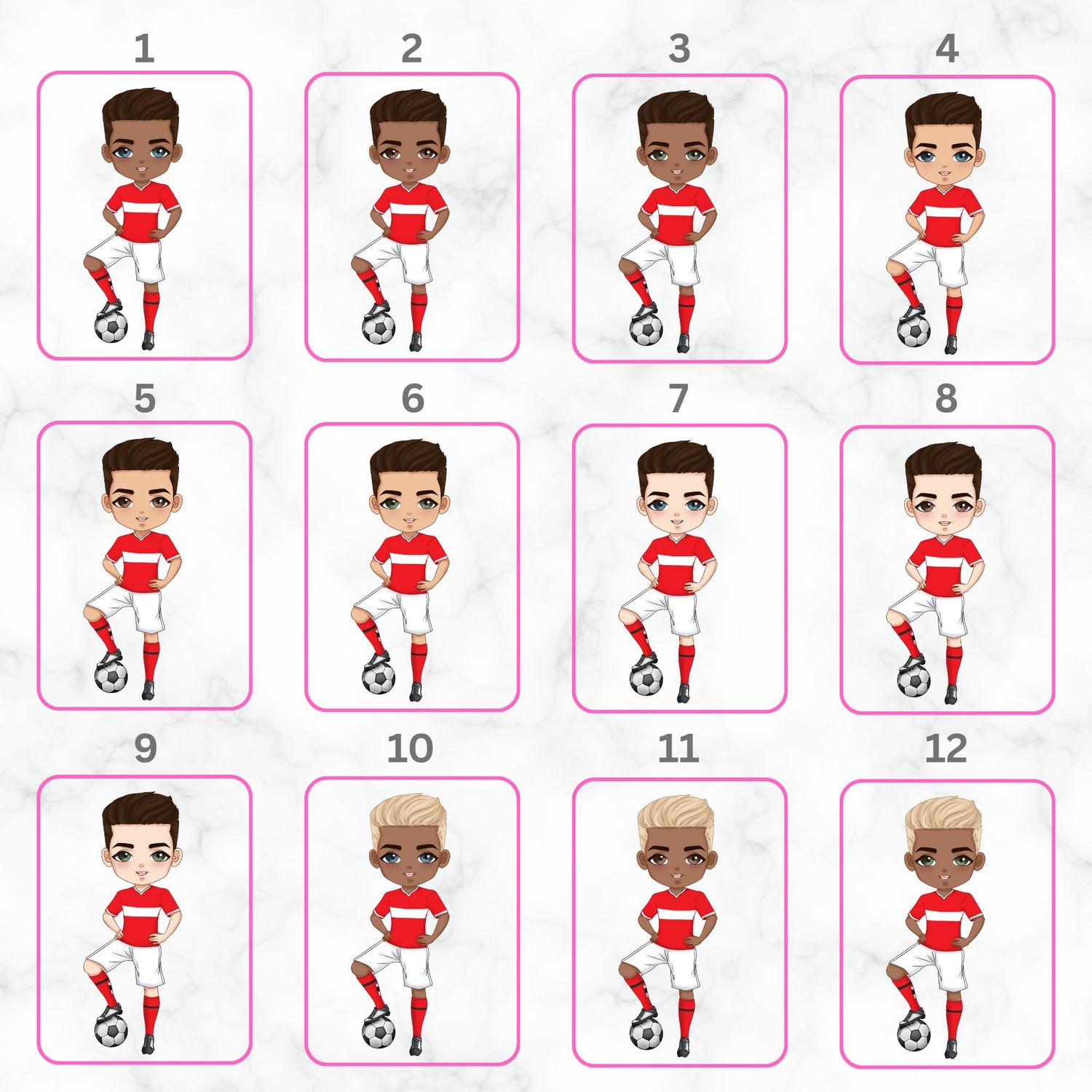 Football Boy Doll Design 13 UVDTF or DTF Decal
