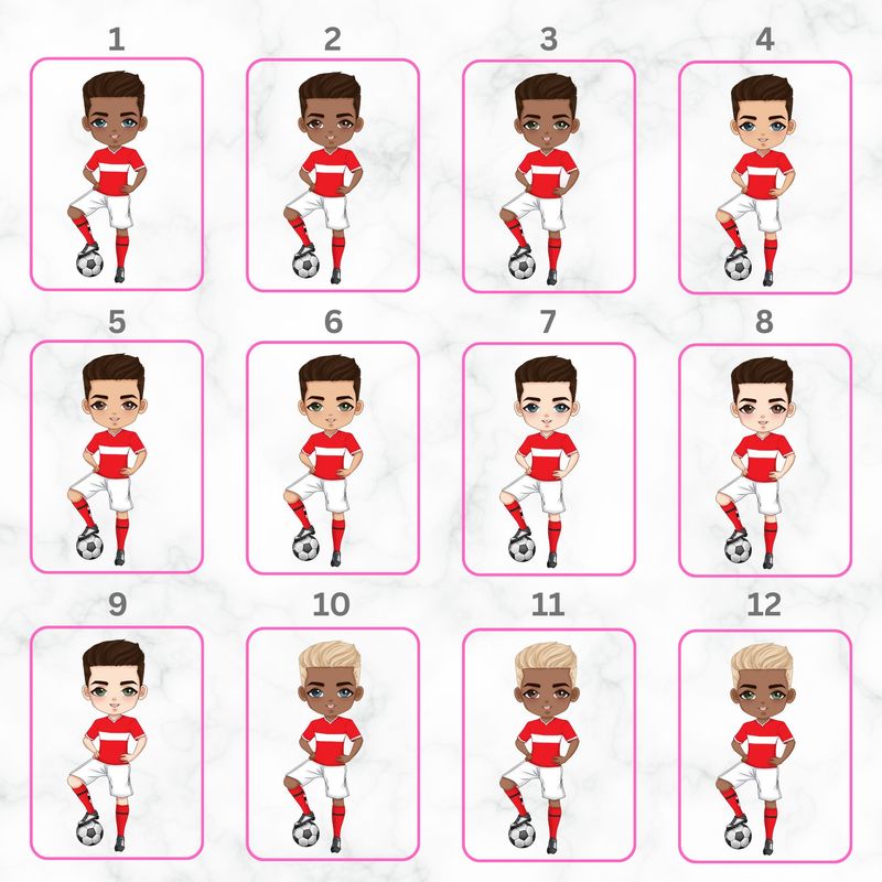 Football Boy Doll Design 13 UVDTF or DTF Decal