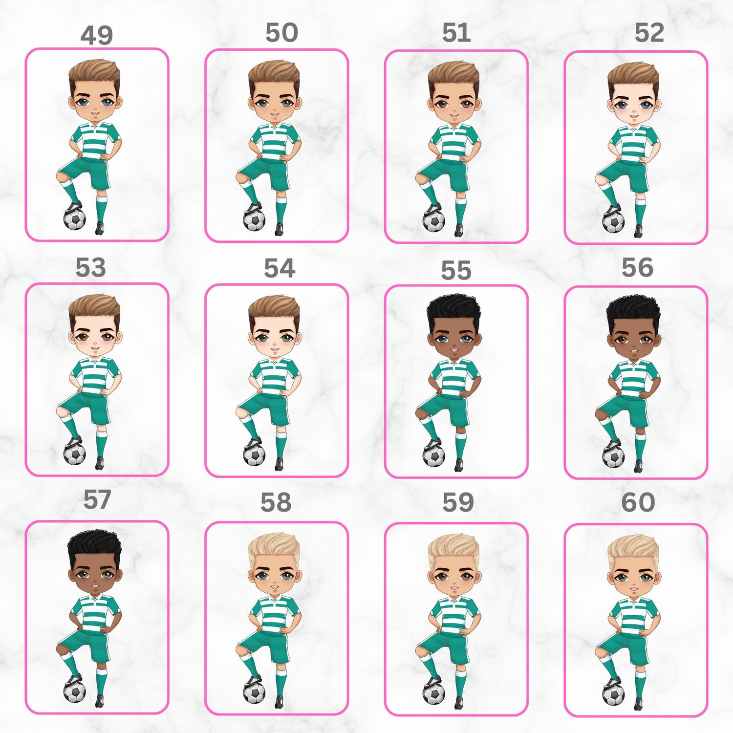 Football Boy Doll Design 12 UVDTF or DTF Decal