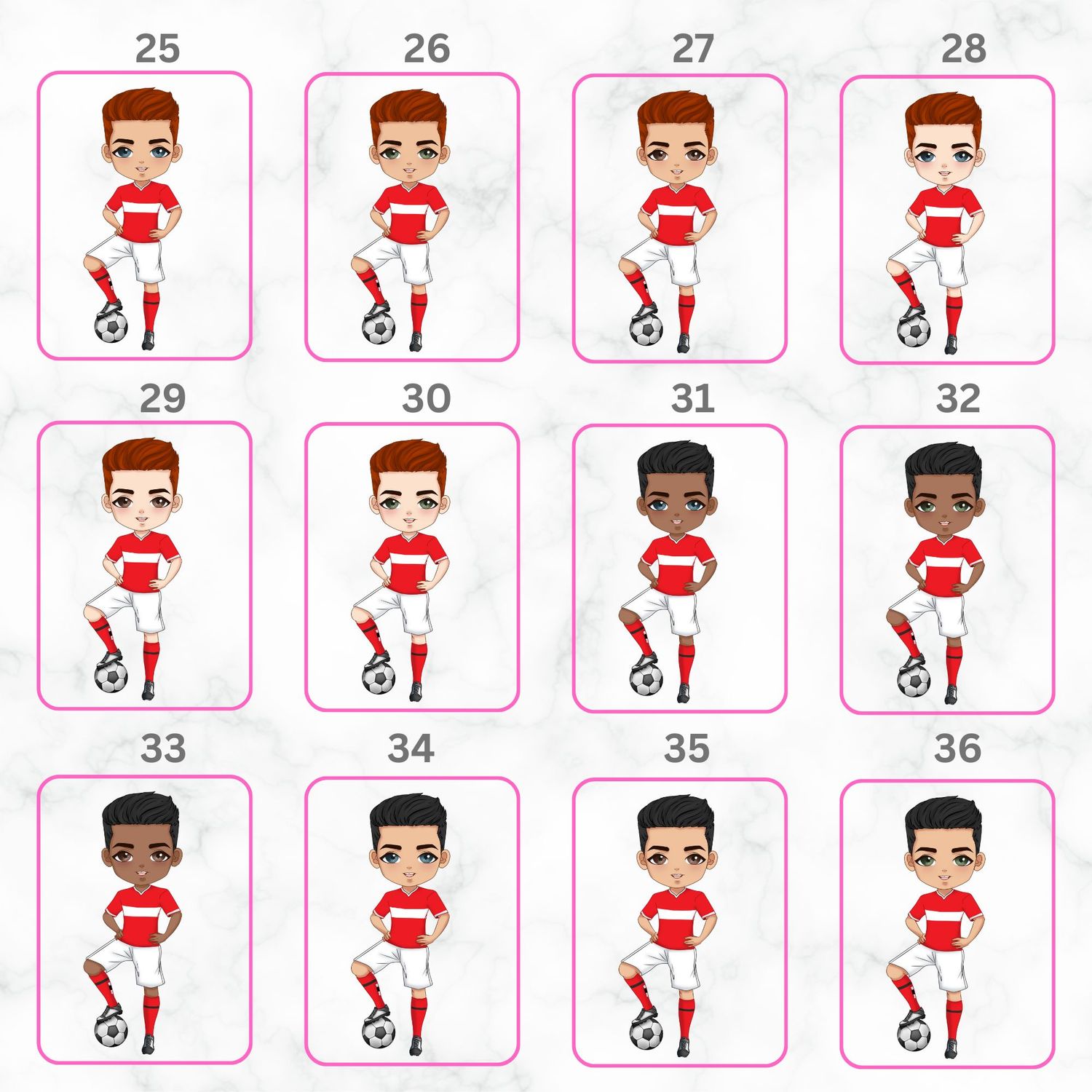 Football Boy Doll Design 13 UVDTF or DTF Decal