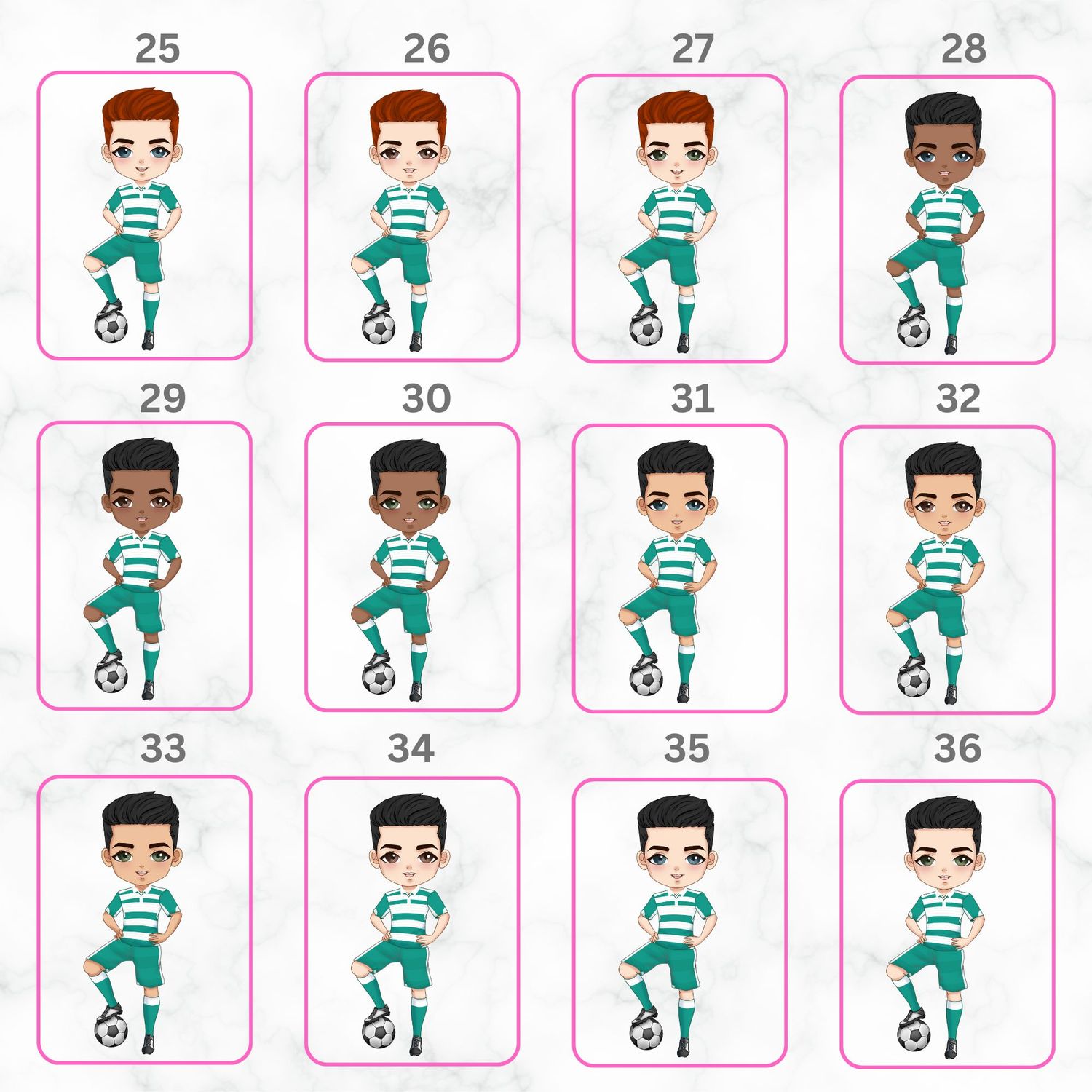 Football Boy Doll Design 12 UVDTF or DTF Decal