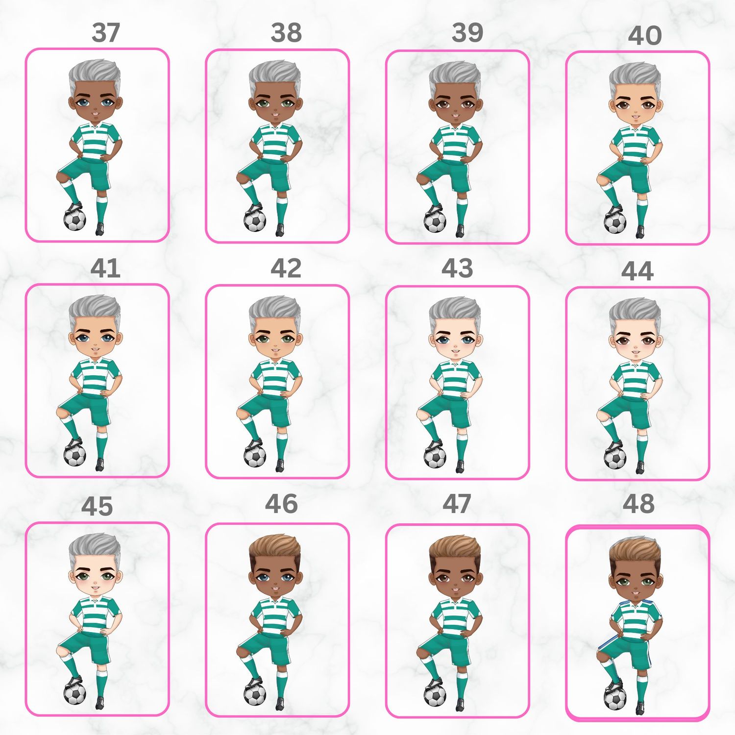 Football Boy Doll Design 12 UVDTF or DTF Decal