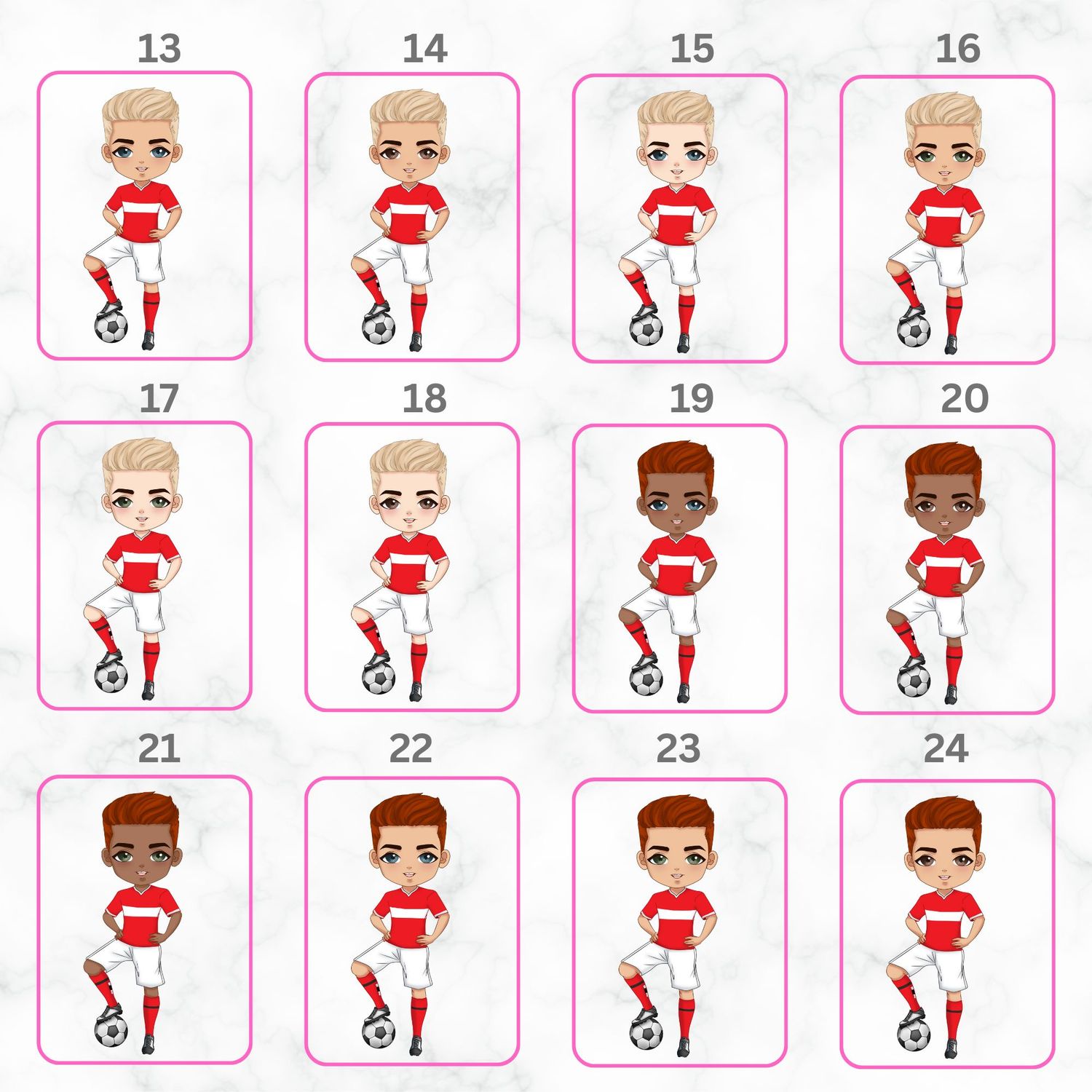Football Boy Doll Design 13 UVDTF or DTF Decal