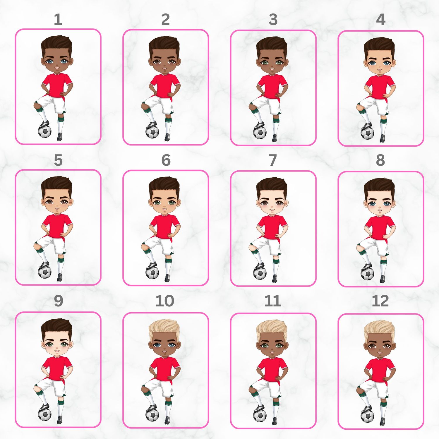 Football Boy Doll Design 6 UVDTF or DTF Decal