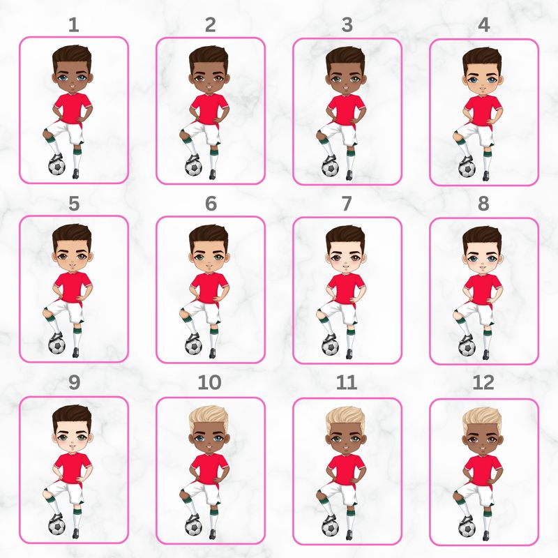 Football Boy Doll Design 6 UVDTF or DTF Decal