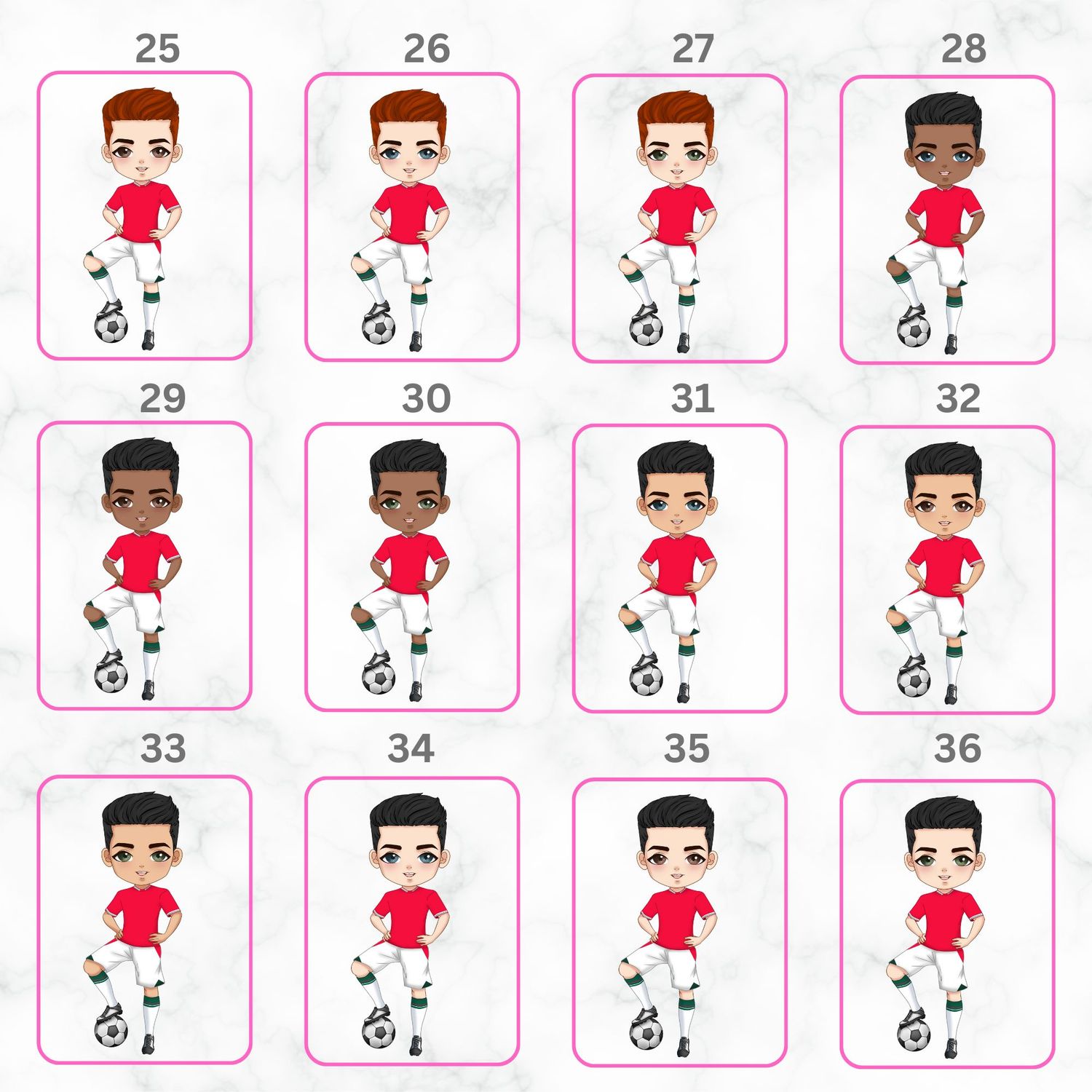 Football Boy Doll Design 6 UVDTF or DTF Decal