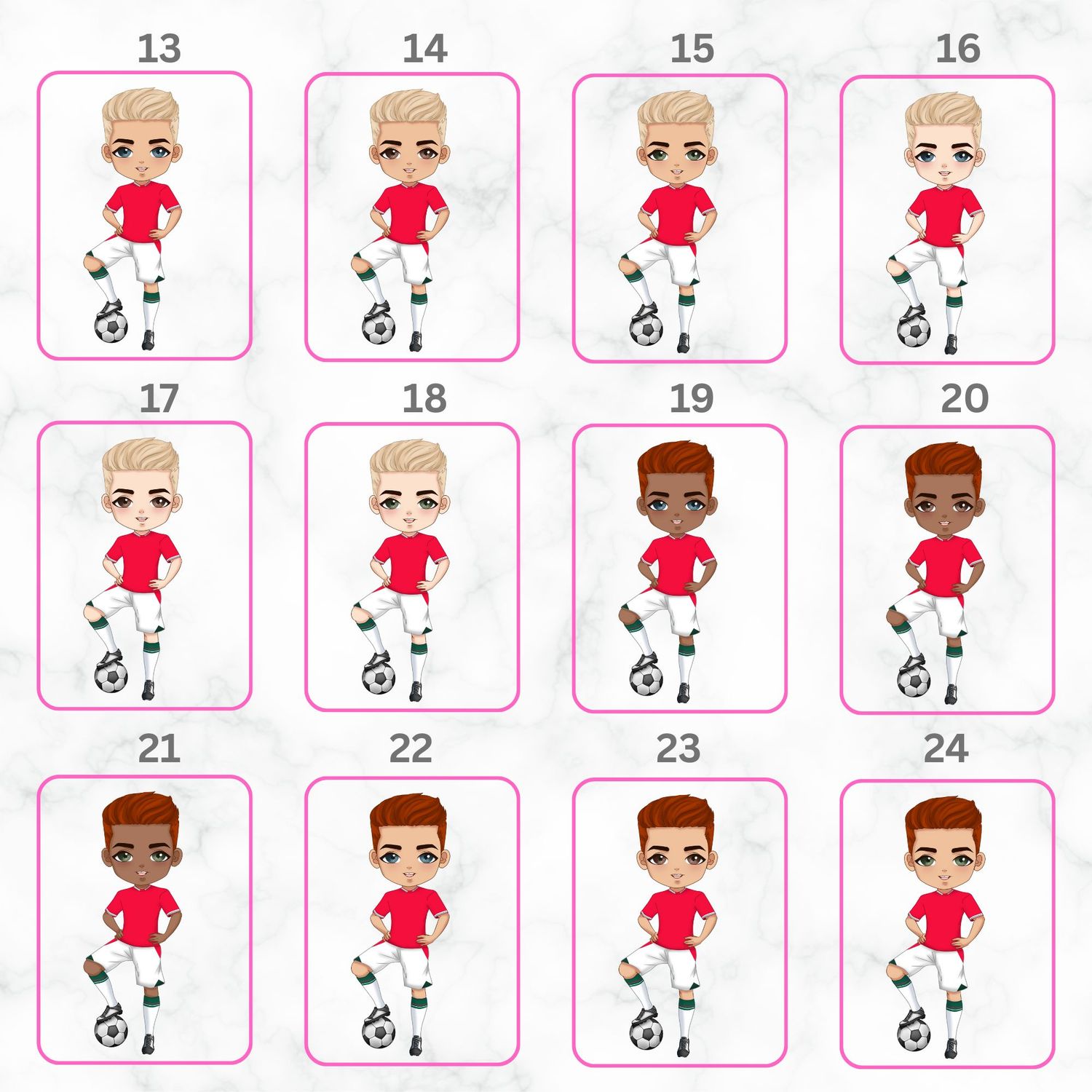 Football Boy Doll Design 6 UVDTF or DTF Decal