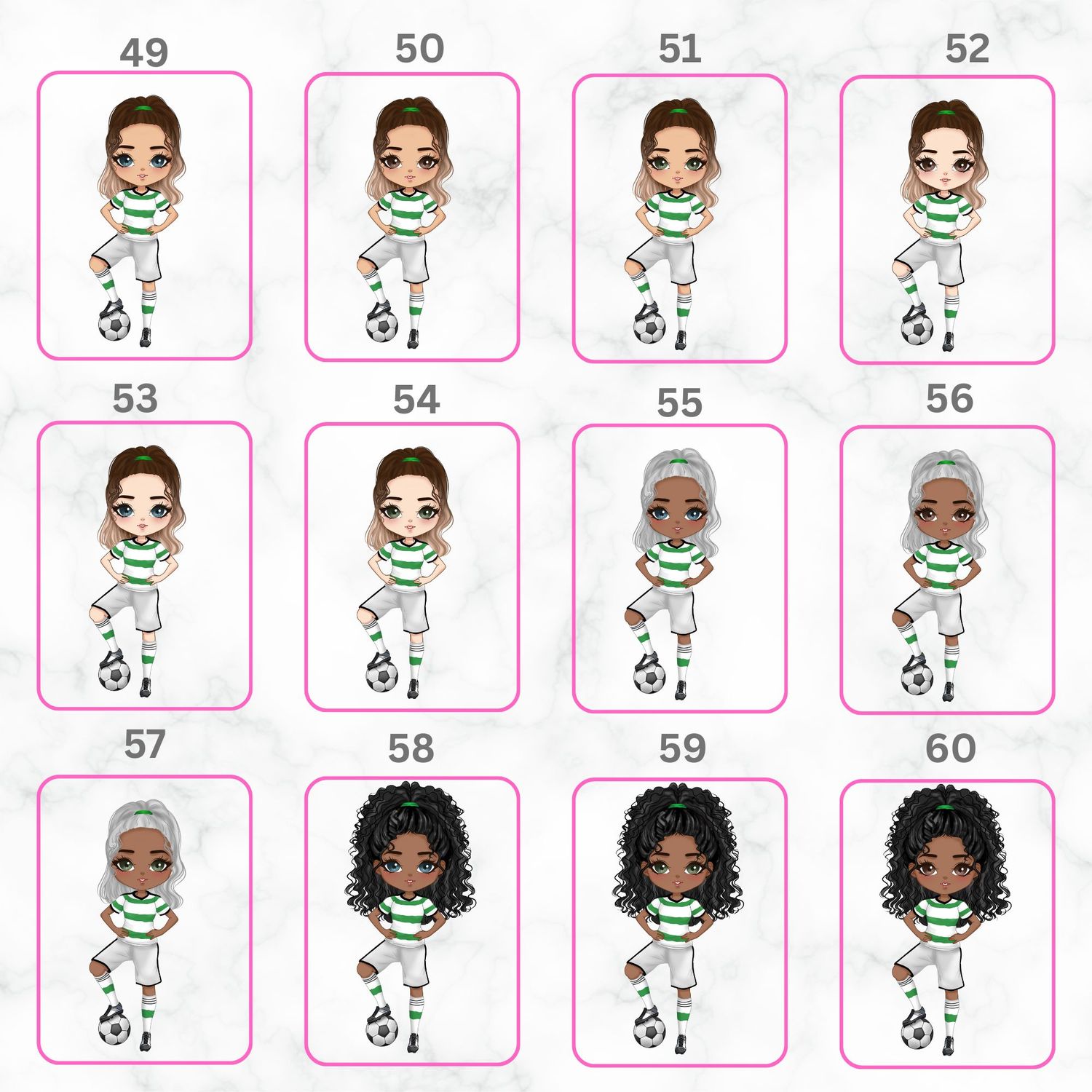 Football Girl Doll Design 2 UVDTF or DTF Decal