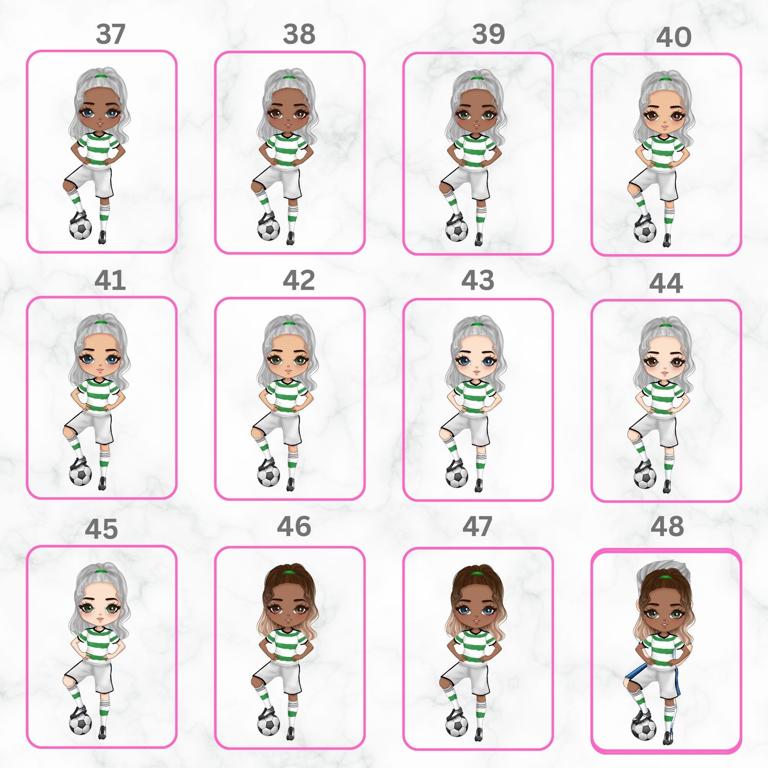Football Girl Doll Design 2 UVDTF or DTF Decal