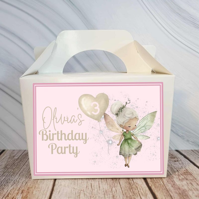 Cute Fairy Birthday Party Box Sticker