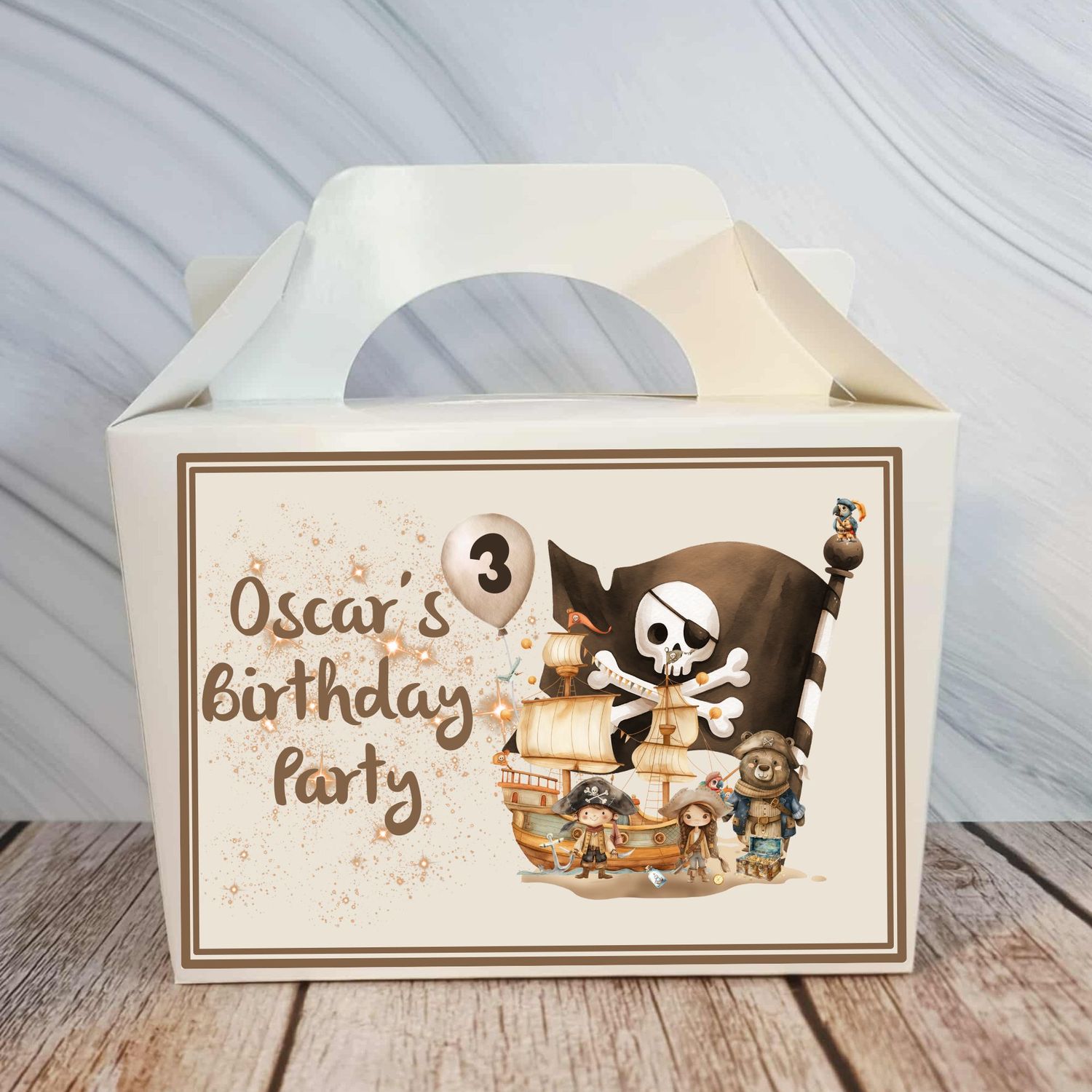 Pirate Birthday Party Box Sticker