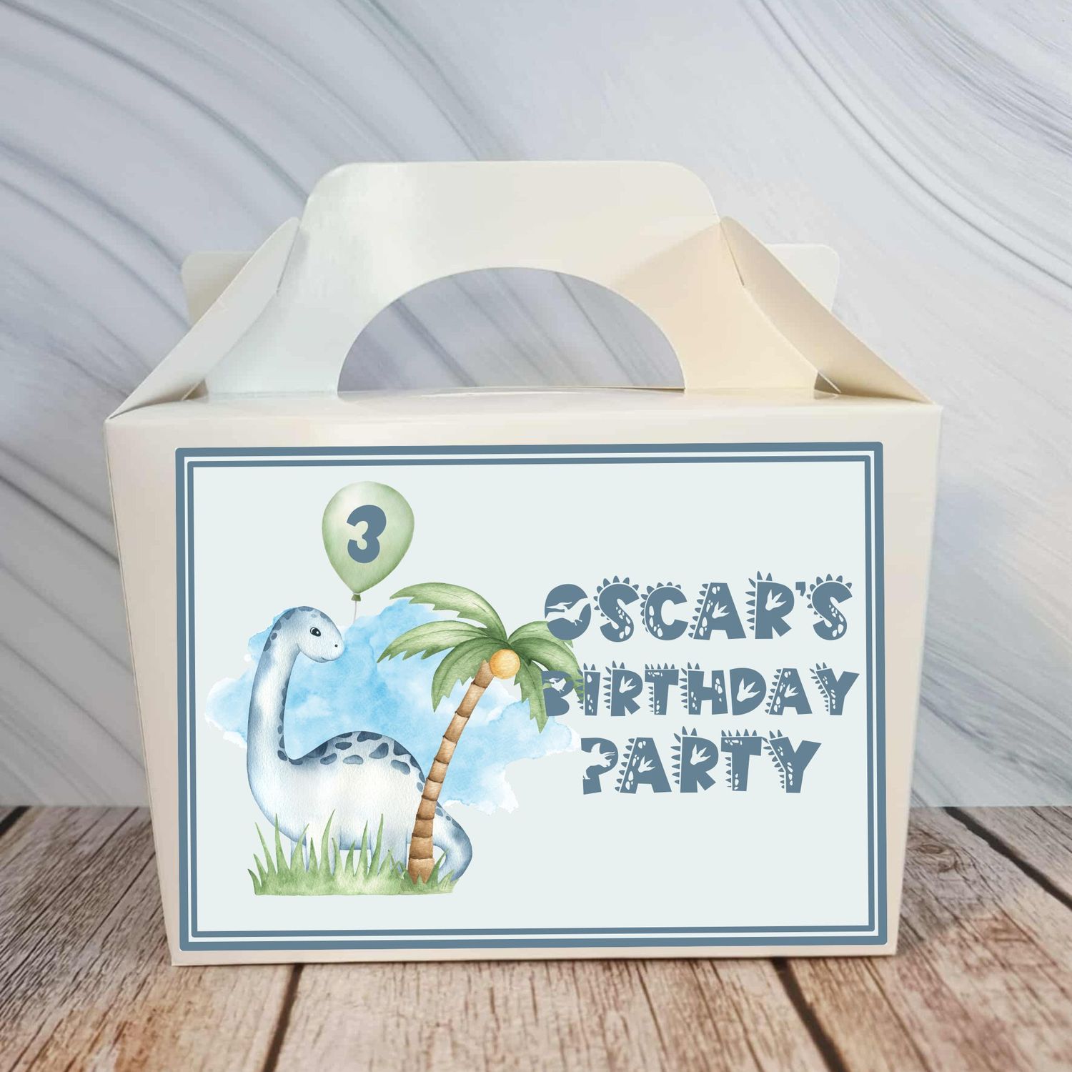Dino Birthday Party Box Sticker