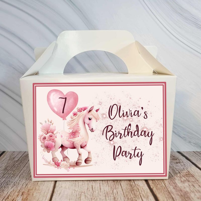 Rocking Horse Birthday Party Box Sticker