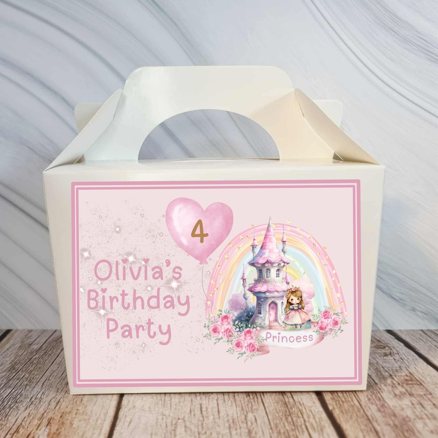 Princess Castle Birthday Party Box Sticker