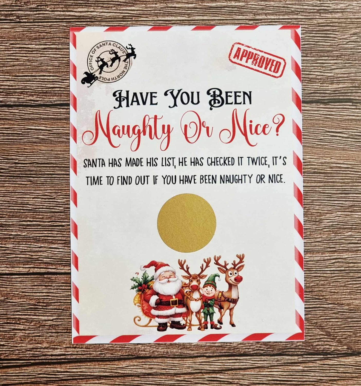 Naughty Or Nice Santa Scratchcard