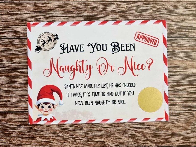 Naughty Or Nice Elf Scratchcard