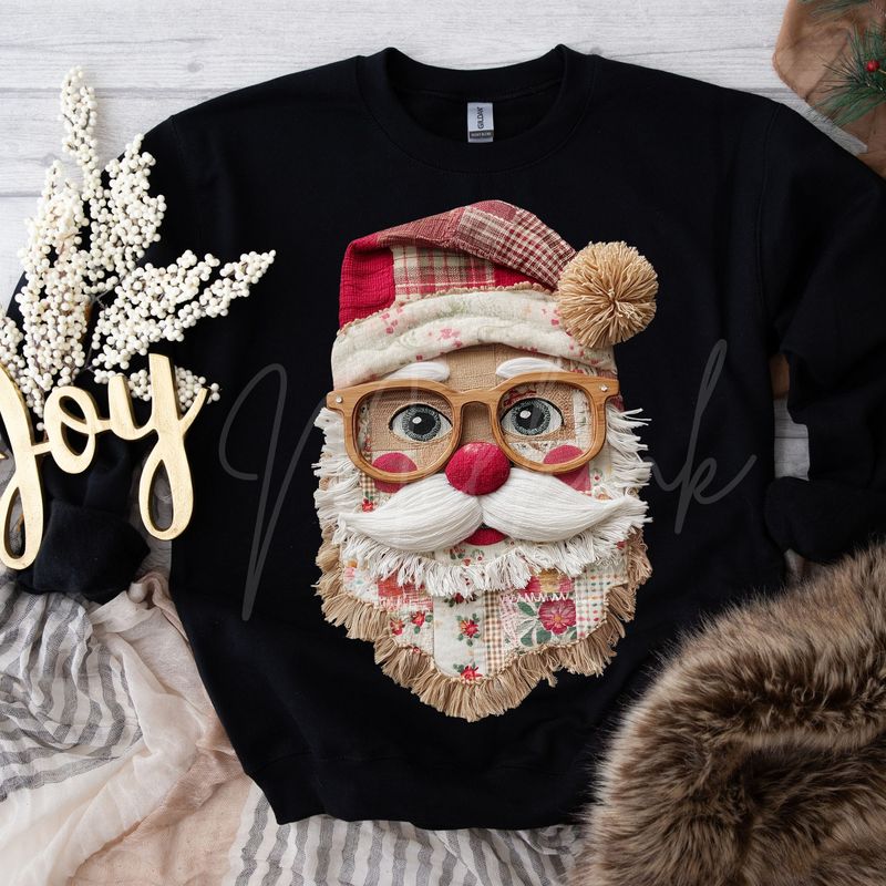 Patchwork Santa Effect Design 2 DTF Decal