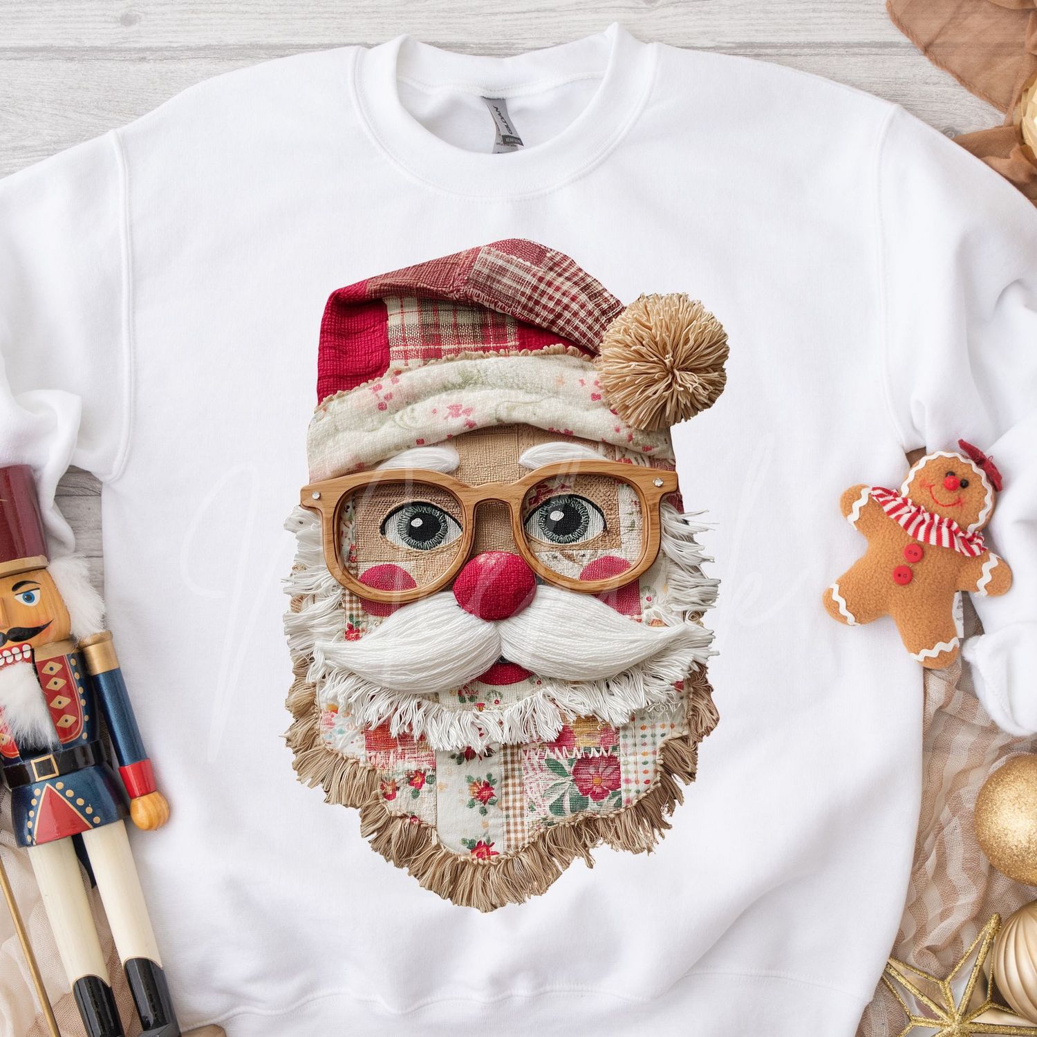 Patchwork Santa Effect Design 2 DTF Decal