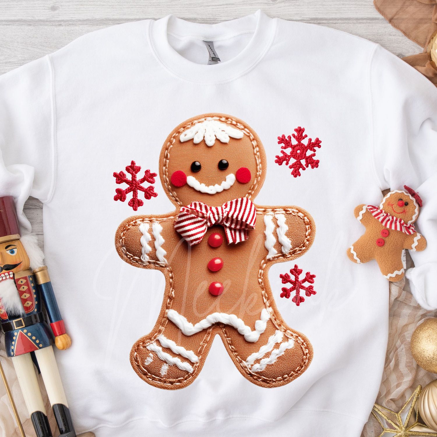 Patchwork Effect Gingerbread Cookie Boy DTF Decal