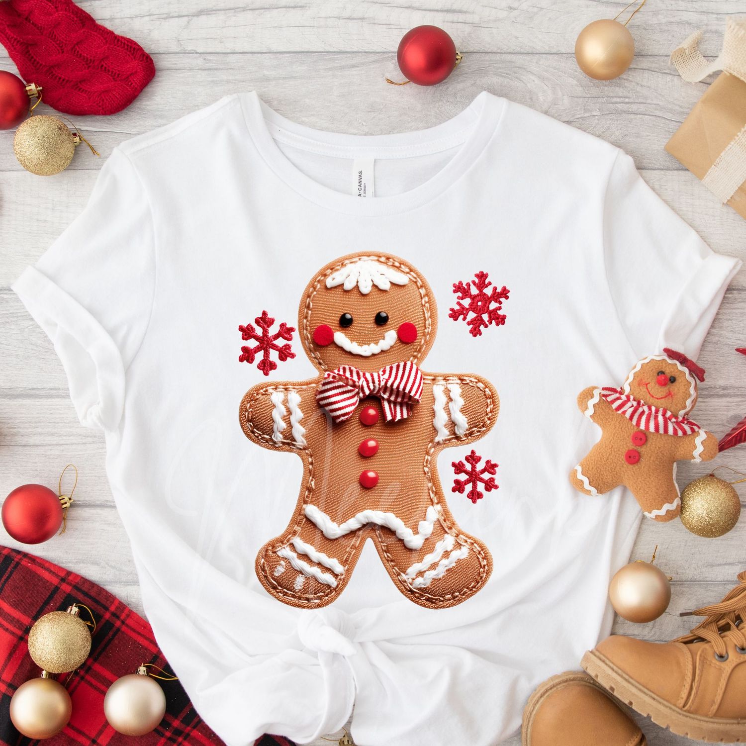 Patchwork Effect Gingerbread Cookie Boy DTF Decal