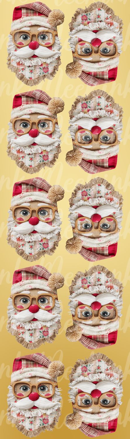 10x Patchwork Effect Santa Meter Sheet DTF
