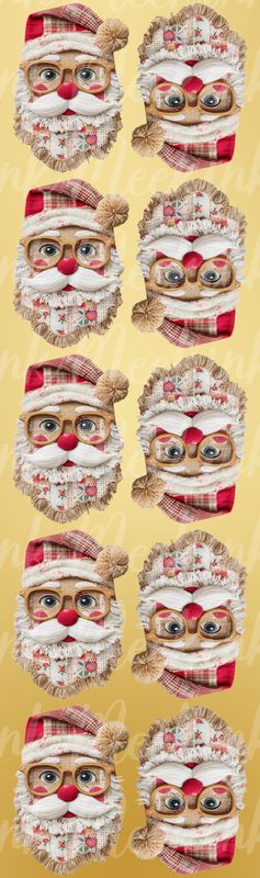 10x Patchwork Effect Santa Meter Sheet DTF