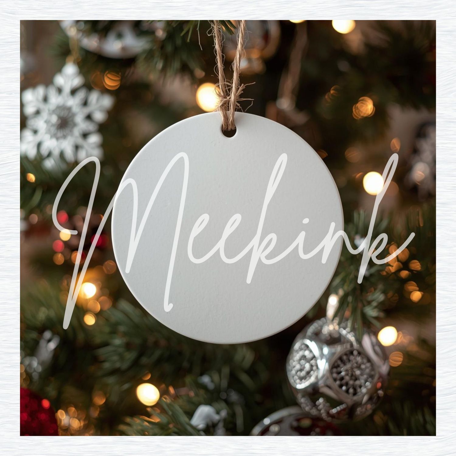 White Circle Bauble Mock Up