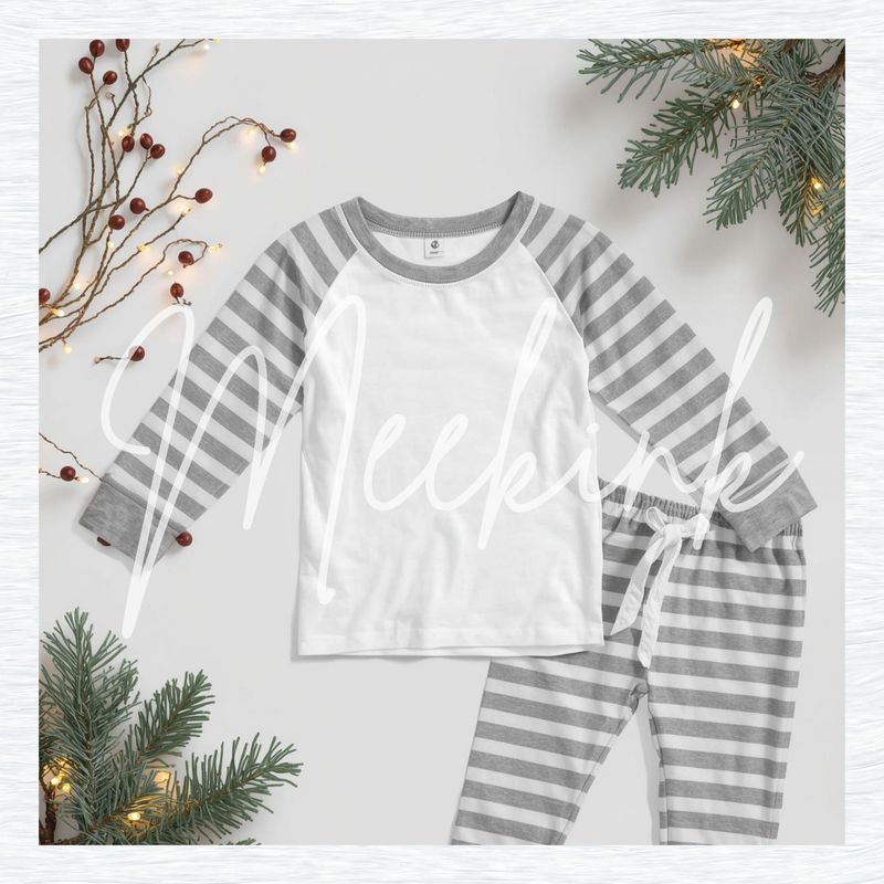Grey Striped Pj&#39;s Mock Up