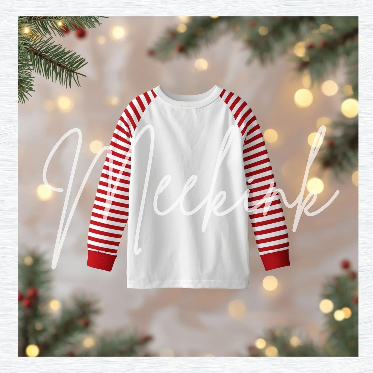 Red Striped Pj Top Mock Up