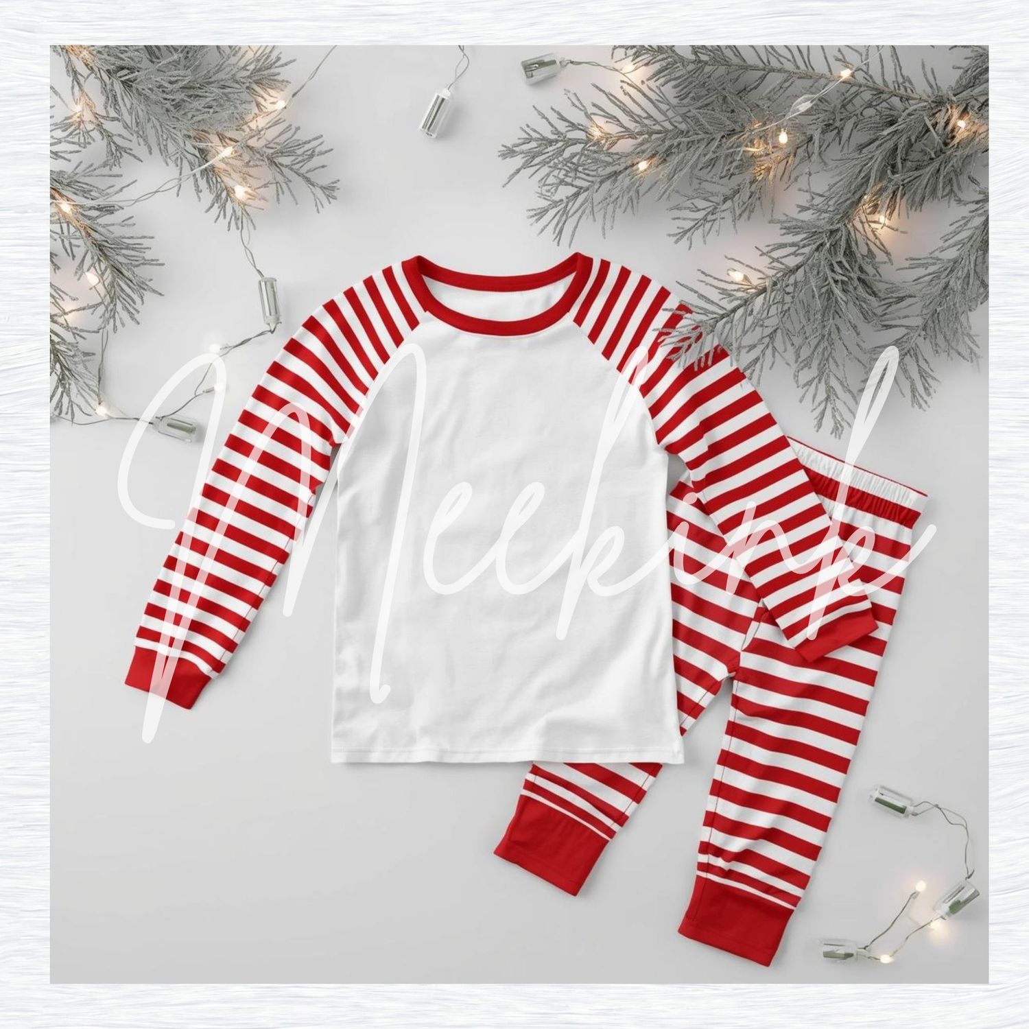 Red Striped Pj&#39;s Mock Up