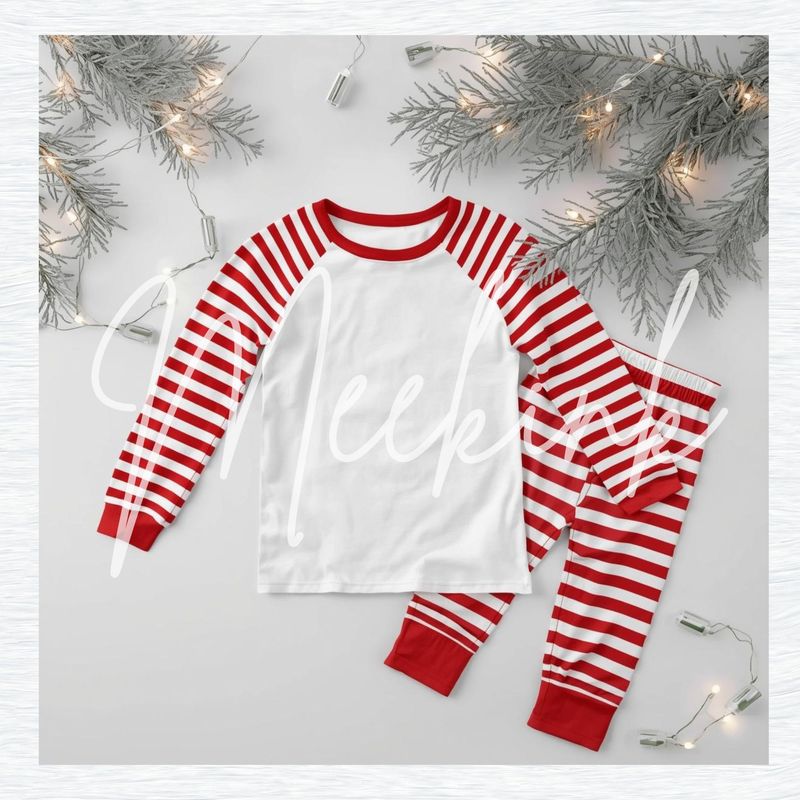 Red Striped Pj&#39;s Mock Up
