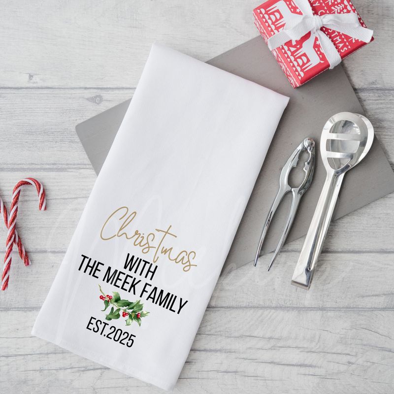 Christmas With Tea Towel DTF Decal Design