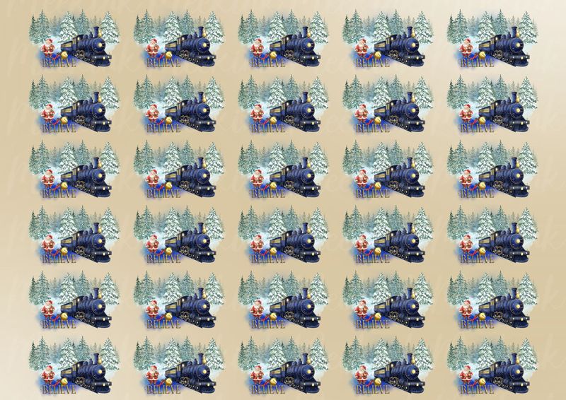 Blue Train Believe A4 DTF Decals