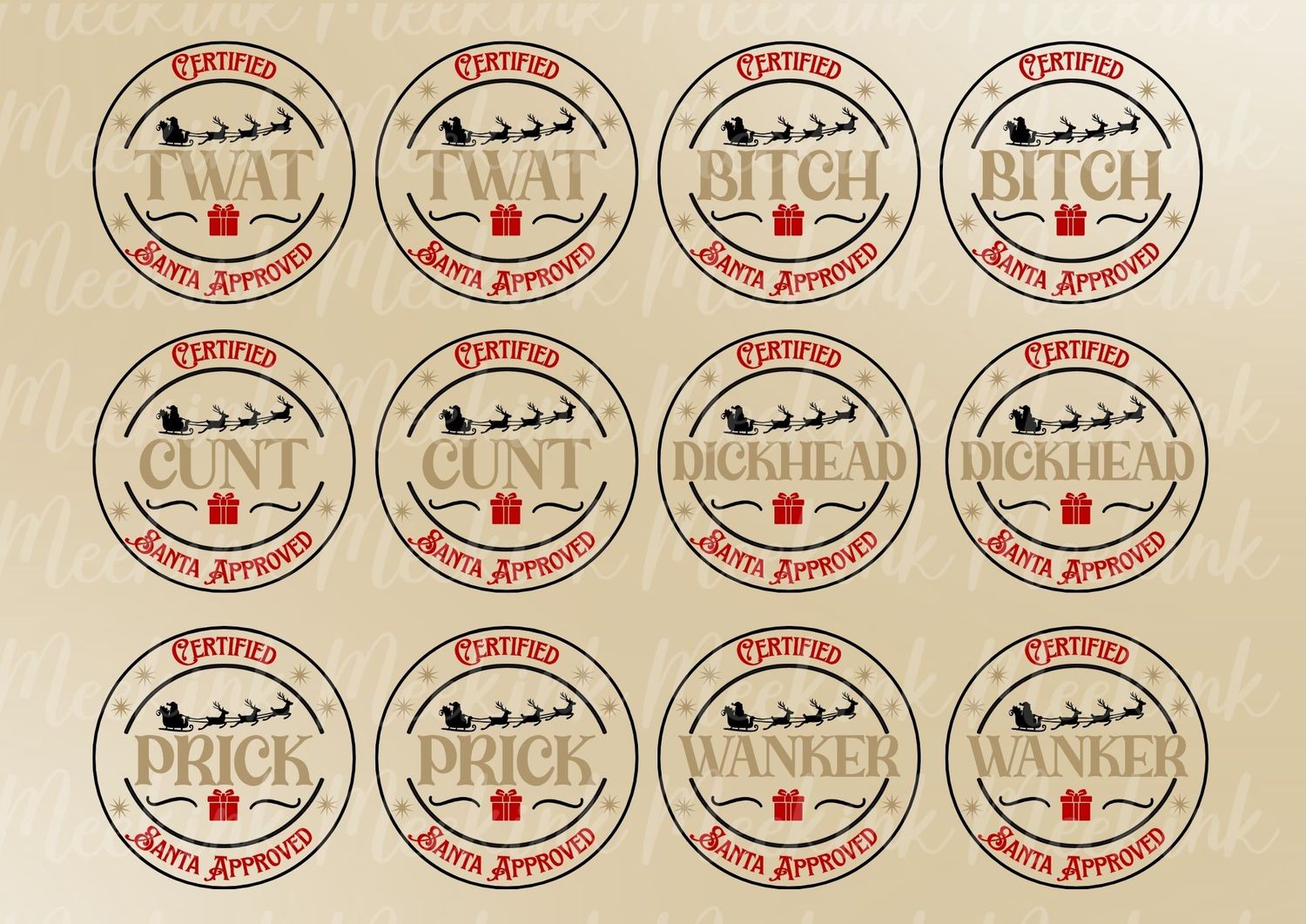 Certified Sweary Sheet UVDTF or DTF Decals