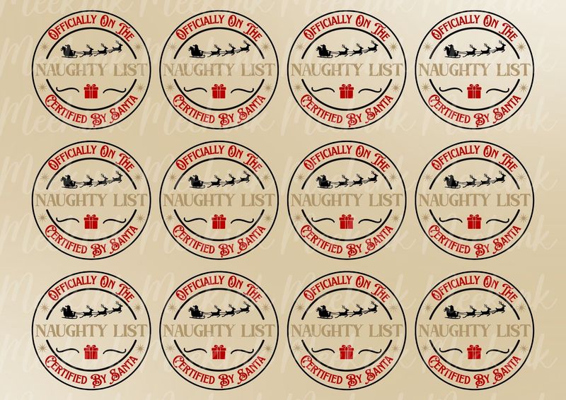Naughty List Sheet UVDTF or DTF Decals