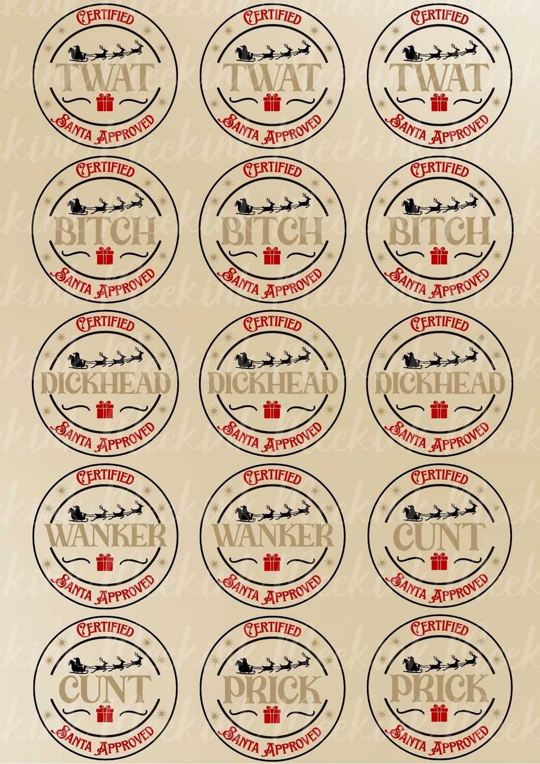 Certified Sweary A3 Sheet UVDTF Decals