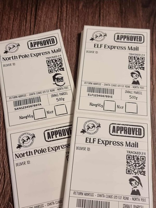 25x Christmas Postage Labels
