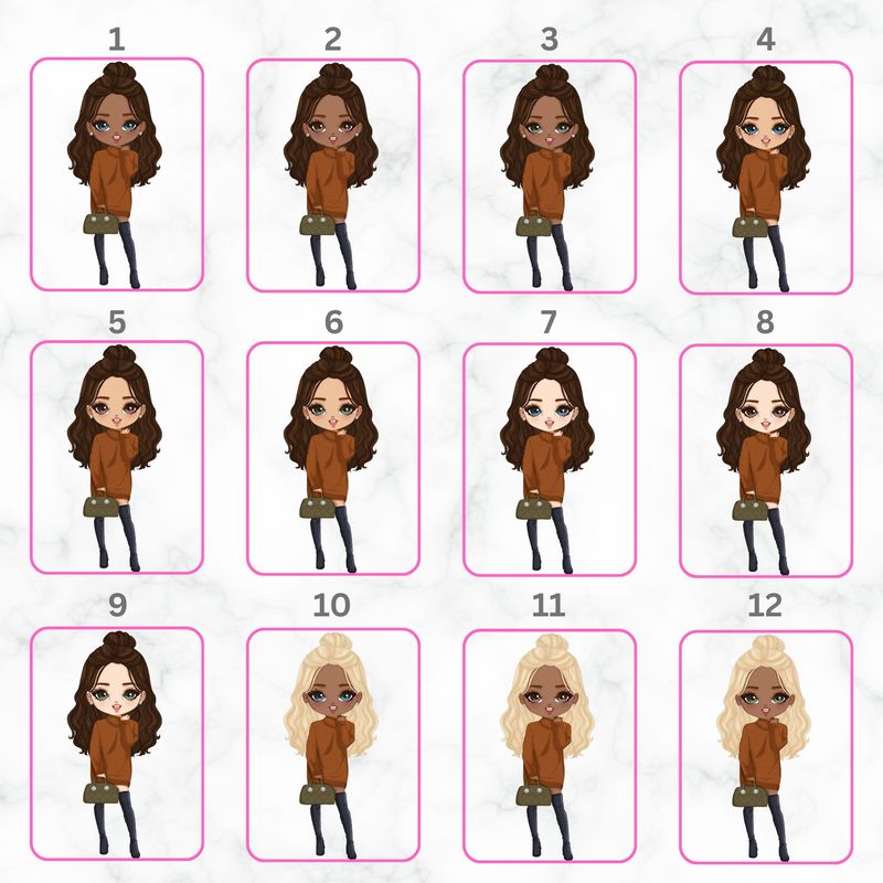 Autumn Girl Chibi Doll UVDTF or DTF Decal