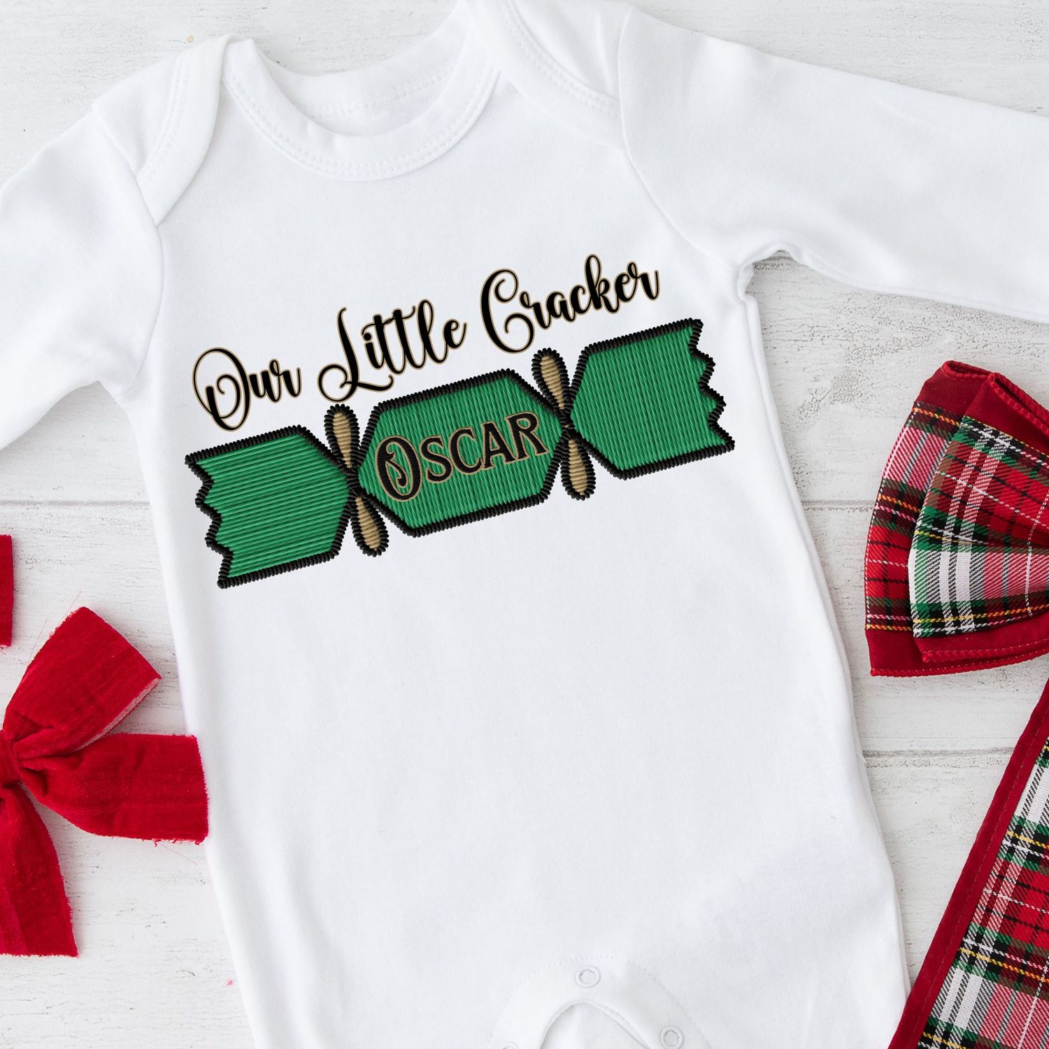 Faux Our Little Cracker Green DTF Decal