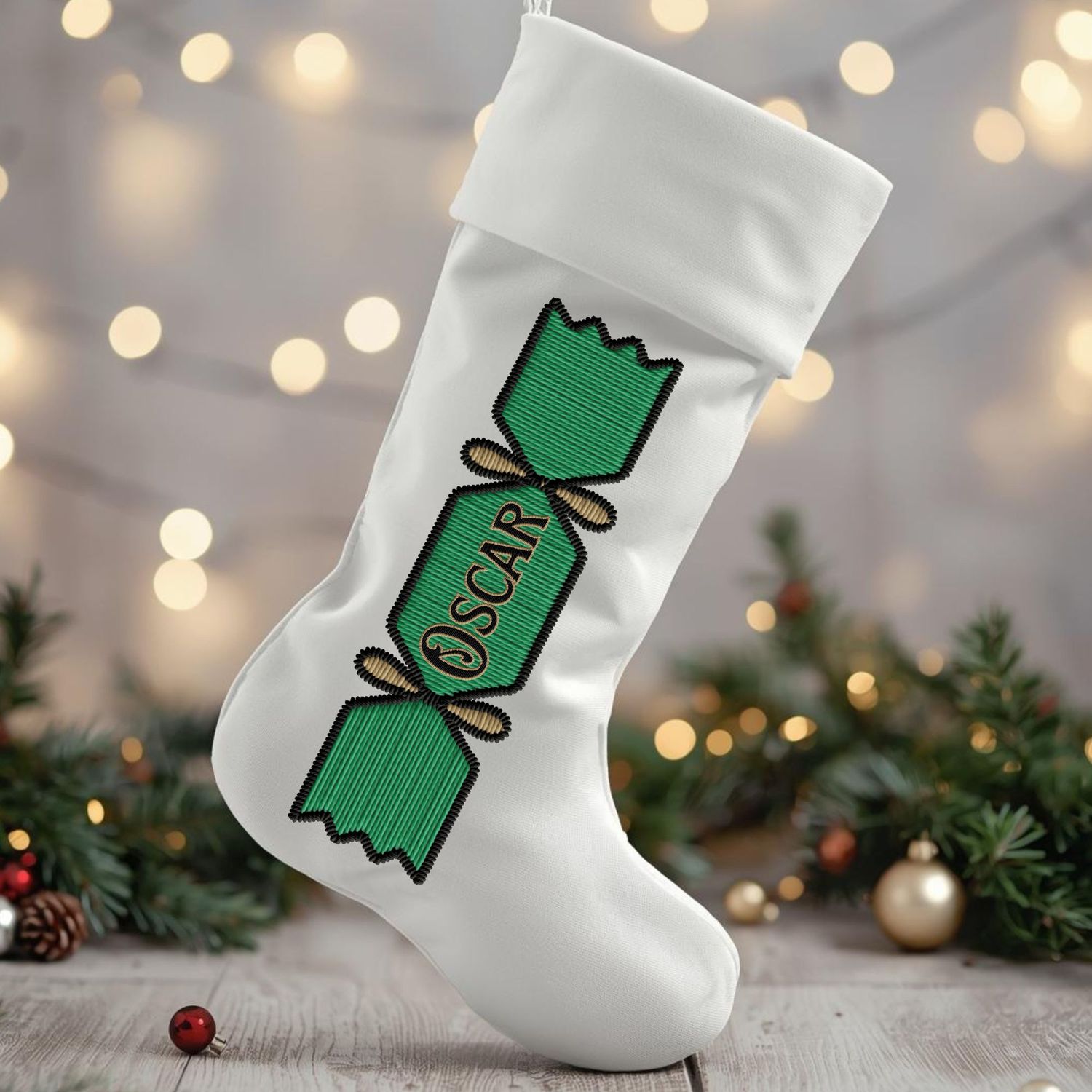 Green Cracker Faux Personalised DTF Decal
